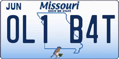 MO license plate OL1B4T