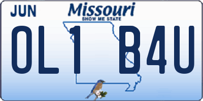 MO license plate OL1B4U
