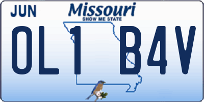 MO license plate OL1B4V