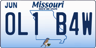 MO license plate OL1B4W