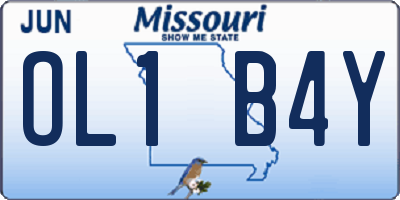 MO license plate OL1B4Y