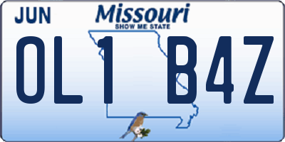 MO license plate OL1B4Z