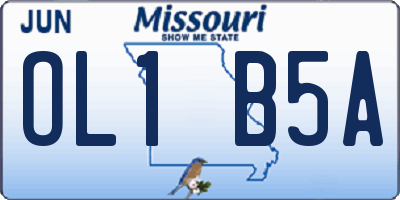 MO license plate OL1B5A