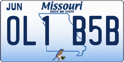MO license plate OL1B5B