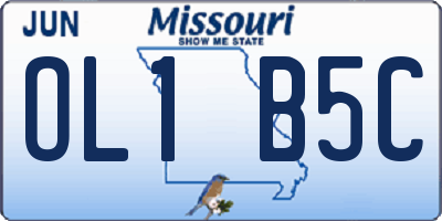 MO license plate OL1B5C