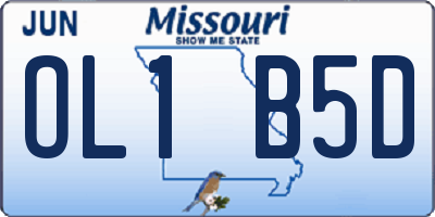 MO license plate OL1B5D