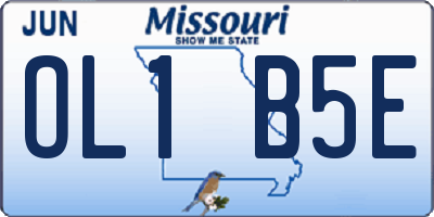 MO license plate OL1B5E