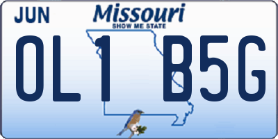MO license plate OL1B5G