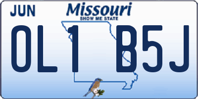 MO license plate OL1B5J