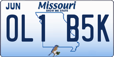 MO license plate OL1B5K