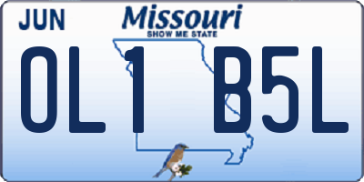 MO license plate OL1B5L