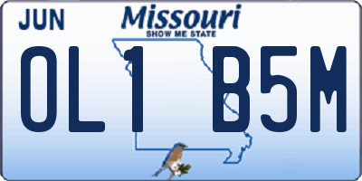 MO license plate OL1B5M