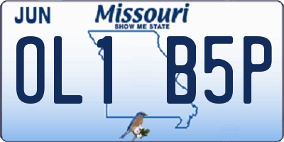 MO license plate OL1B5P