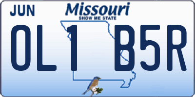MO license plate OL1B5R
