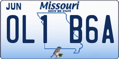 MO license plate OL1B6A