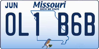 MO license plate OL1B6B