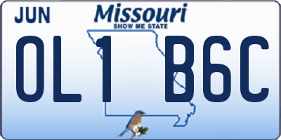 MO license plate OL1B6C