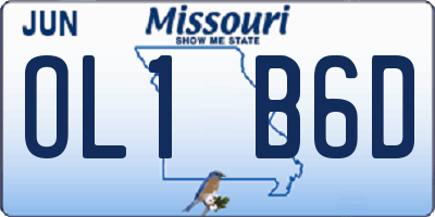 MO license plate OL1B6D