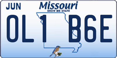 MO license plate OL1B6E