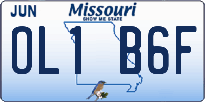 MO license plate OL1B6F