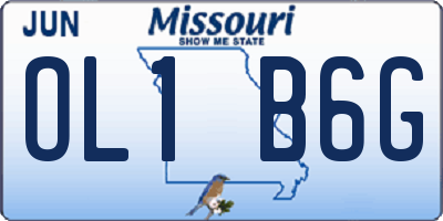 MO license plate OL1B6G