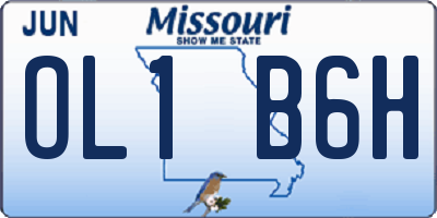 MO license plate OL1B6H