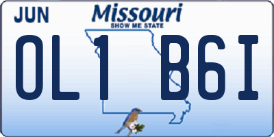 MO license plate OL1B6I