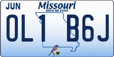 MO license plate OL1B6J