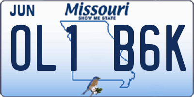 MO license plate OL1B6K