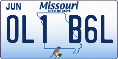 MO license plate OL1B6L