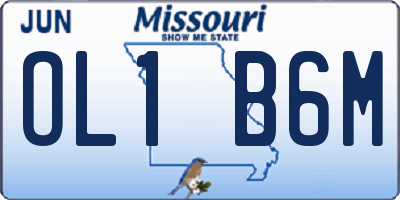 MO license plate OL1B6M