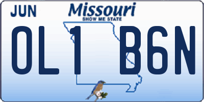 MO license plate OL1B6N