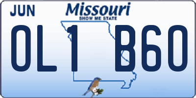 MO license plate OL1B6O