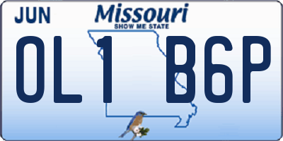 MO license plate OL1B6P