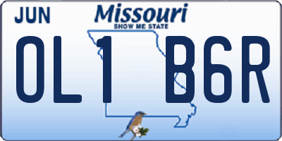 MO license plate OL1B6R