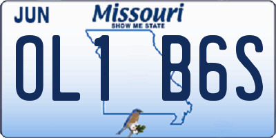 MO license plate OL1B6S