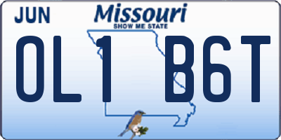 MO license plate OL1B6T