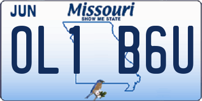 MO license plate OL1B6U