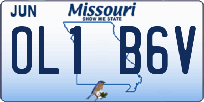 MO license plate OL1B6V