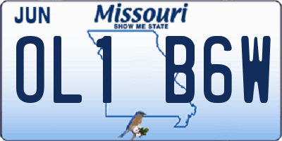 MO license plate OL1B6W