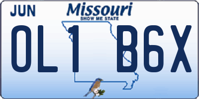 MO license plate OL1B6X