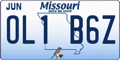 MO license plate OL1B6Z