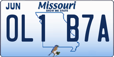 MO license plate OL1B7A