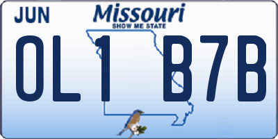 MO license plate OL1B7B