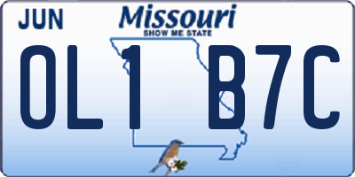 MO license plate OL1B7C