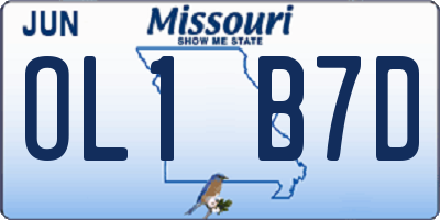 MO license plate OL1B7D