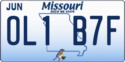 MO license plate OL1B7F