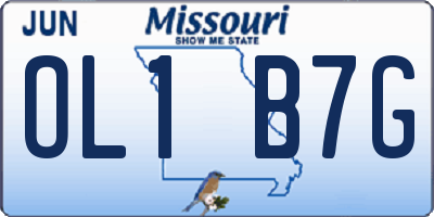 MO license plate OL1B7G