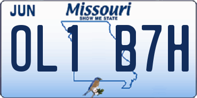 MO license plate OL1B7H