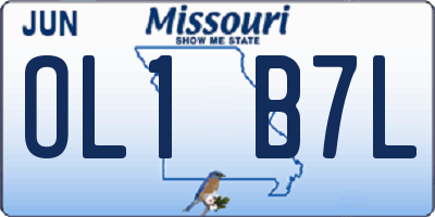 MO license plate OL1B7L
